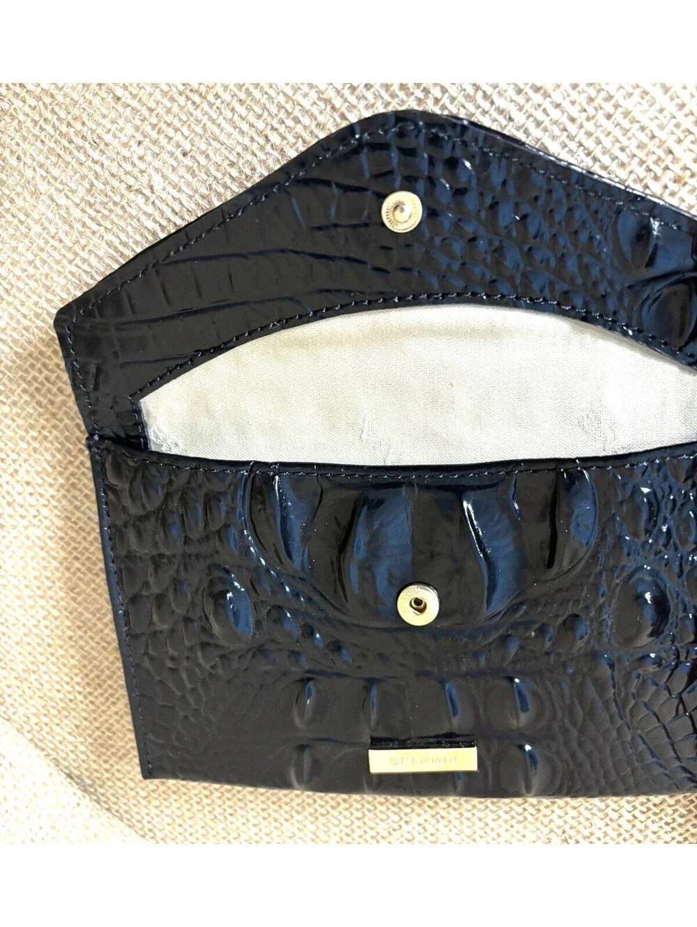 Brahmin Melbourne Mini Envelope Case Black Card Wallet